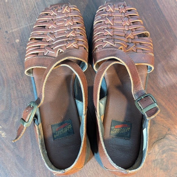 Aerosoles Strappy Caged Huarache Buckle Jesus Sandals Woman's 7B Vintage 90s y2k - Picture 12 of 13